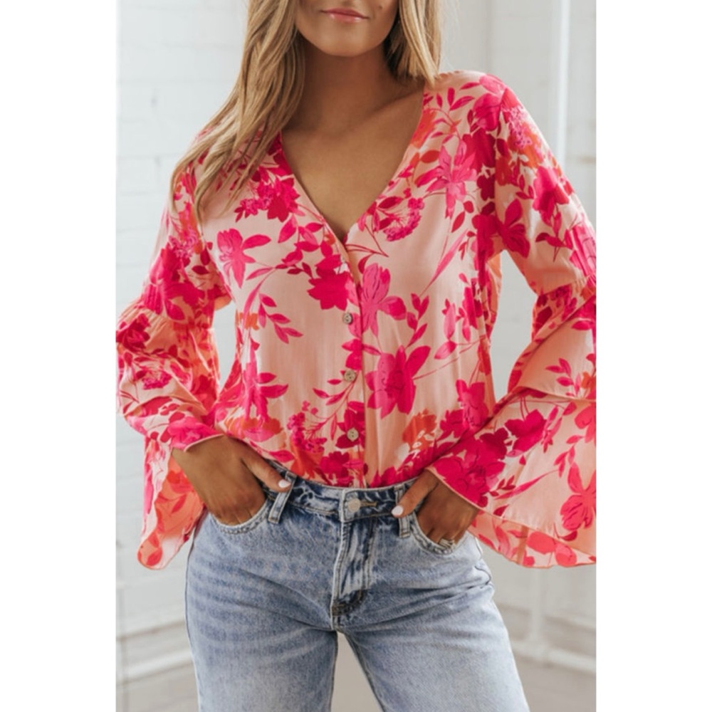 Floral Bell Sleeve Bodysuit